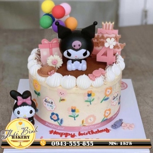 bánh kem kuromi cacao mừng sinh nhật Tú Trinh 4 tuổi