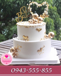 bánh kem 2 tậng phụ kiện cắm bóng tặng sinh nhật chồng