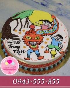 Bánh kem vẽ tặng bé vui tết trung thu