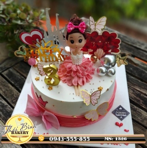 Bánh kem công chúa mừng sinh nhật bé Bảo An 3 tuổi