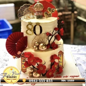 Bánh kem 2 tầng mừng thọ tặng cụ