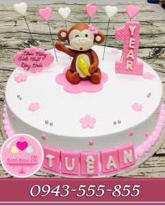 Bánh kem fondant tặng bé tuổi khỉ