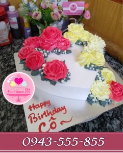 Bánh kem bắt bông tặng sinh nhật mẹ