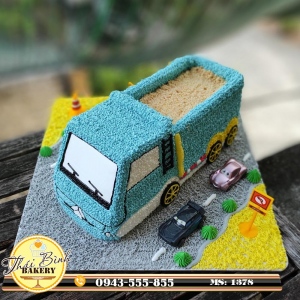 mẫu bánh kem xe ô tô tải xanh tặng con trai