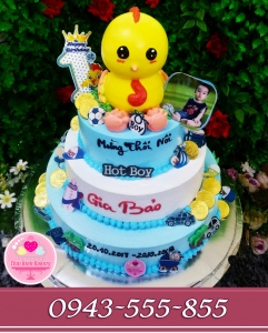 Bánh sinh nhật bé trai tuổi gà thôi nôi bé gia bảo