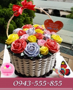 Bánh kem giỏ hoa tặng sinh nhật bạn