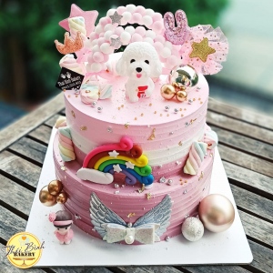 bánh kem 2 tầng tặng bé gái