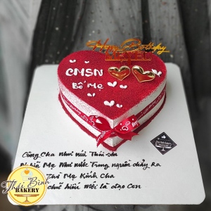 Bánh Kem Hình Trái Tim Rút Tiền Tặng Ba Mẹ