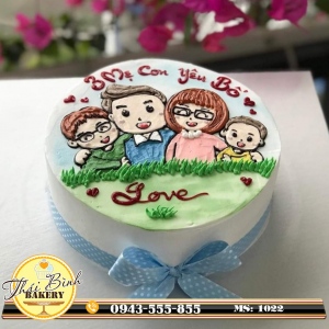 Bánh kem gia đình hạnh phúc 4 người tặng bố