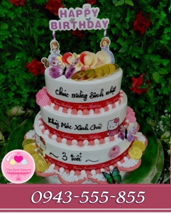 Bánh kem 3 tầng công chúa Sofia đệ nhất