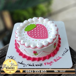 mẫu bánh kem vẽ quả dâu tây