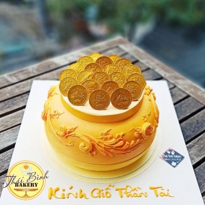 bánh kem hũ vàng kính giỗ thần tài