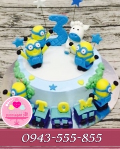 Bánh kem fondant đội quân minion