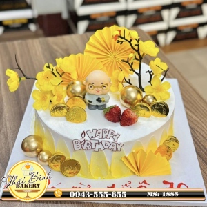 Bánh kem ông pha trà cành mai