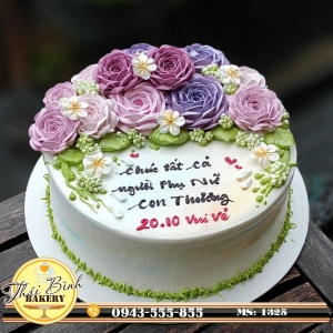 Bánh kem bắt hoa hồng sang trọng mừng ngày PNVN 20-10
