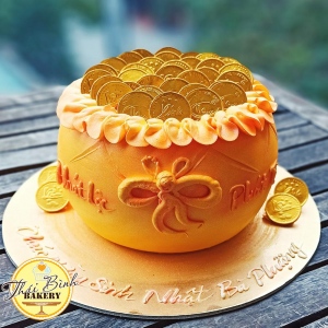 bánh kem hũ vàng phát tài, phát lộc
