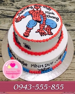 Bánh 2 tầng siêu nhân supper men - người nhện