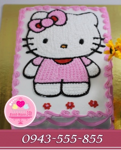 Bánh vẽ kitty tặng bé gái tông hồng