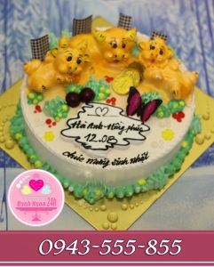 Bánh gia đình tuổi khỉ, trâu, dê