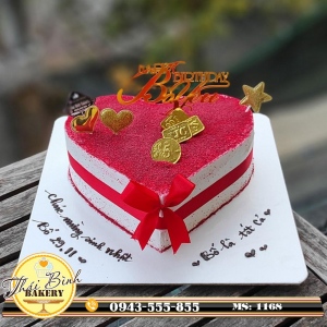 Bánh tim đơn giản mừng sinh nhật ba yêu