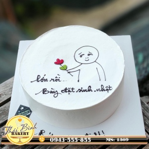 Bánh kem vẽ chibi dễ thương troll bạn bè