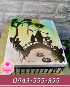 Bánh kem size vuông vẽ tặng mẹ yêu