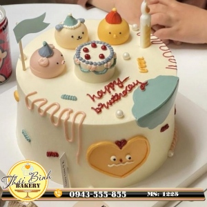 Bánh kem gà-lợn-gấu 3d ăn sinh nhật