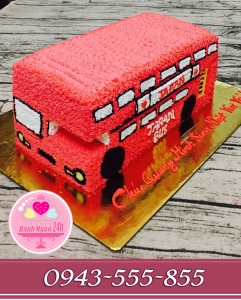 banhs 3D ô tô xe buýt 2 tầng mầu đỏ