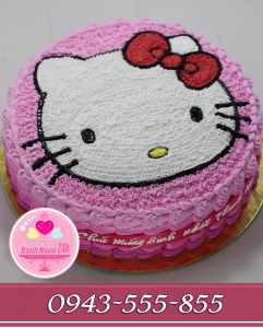 Bánh vẽ mặt kitty tặng con gái iu