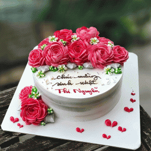 Bánh kem bó hoa hồng mừng sinh nhật mẹ yêu