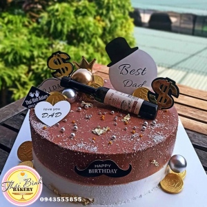 bánh kem chai rượu tặng sinh nhật bố
