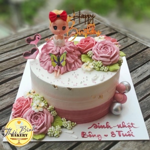 Bánh kem công chúa bắt hoa kem tặng con yêu