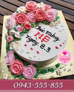 bánh kem bắt hoa tặng mẹ nhân ngày 8/3