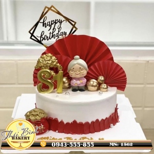 Bánh kem hũ vàng mừng thọ bà 81 tuổi
