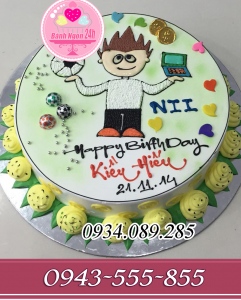 Bánh kem tươi bé trai Kiều Hiếu đam mê bóng đá