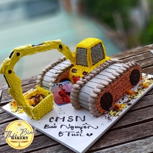 bánh kem máy xúc 3d in ảnh