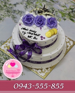 bánh kem 2 tầng tặng vợ yêu tông tím
