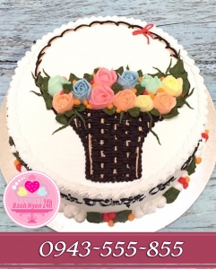 Bánh kem giỏ hoa tặng vợ