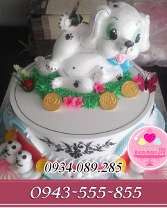 Bánh kem chú chó đốm trắng 3D đáng yêu nhất