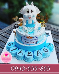 bánh kem 2 tầng tặng bé tuổi mùi