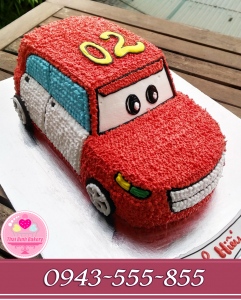 Bánh ô tô 3d tông đỏ tặng con zai iu 2 tuổi