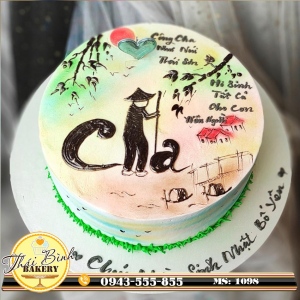 Bánh kem chữ cha nghệ thuật sang trọng mừng sinh nhật bố yêu