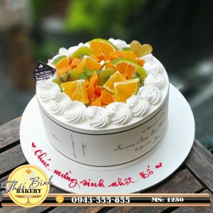 Bánh kem hoa quả mừng sinh nhật bố