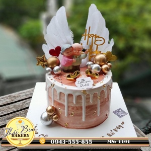 Bánh kem tượng ông bà chụp ảnh sang trọng mừng sinh nhật ông bà