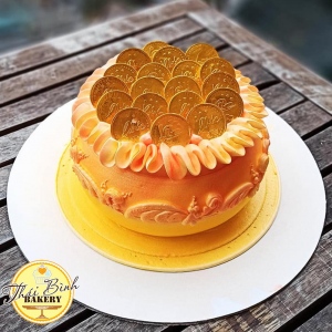 Bánh kem hũ vàng tặng khai trương cửa hàng phát lộc, phát tài
