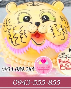 Bánh kem 3D 2016 tạo hình đầu chú cọp dễ thương tặng bé yêu