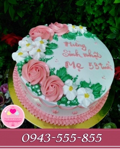 bánh kem hoa hồng tặng mẹ sinh nhật lần thứ 53