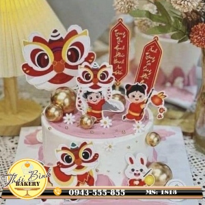 Bánh kem cậu bé múa lân trung thu