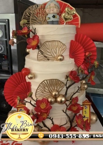 Bánh kem 3 tầng mừng đại thọ cụ bà 100 tuổi