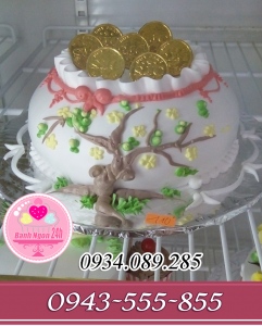 Bánh kem 3D túi tiền vàng ngày tết